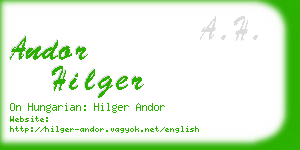 andor hilger business card